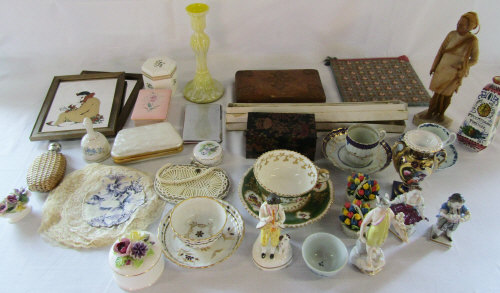 Various ceramics inc 18th century (some damaged), purses,