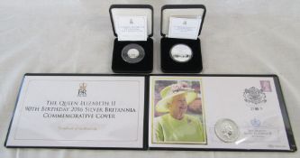 Queen Elizabeth II 90th birth 2016 silver Britannia commemorative cover & Jubilee Mint Queen