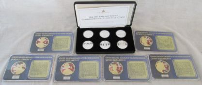 Jubilee Mint 2015 Annual History commemorative £5 coin collection & 6 Longest Serving Monarch