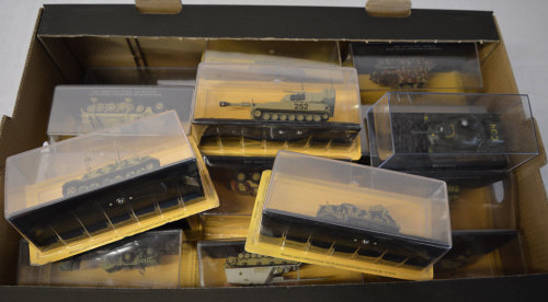 Box full of 'The Combat Tank Collection' models