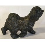 Bronze effect figure of old English sheepdog 17cm by 24cm