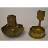 Trench art matchbox holder and ashtray made from a 1915 shell case and one other similar