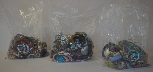 3 large mixed bags of costume jewellery