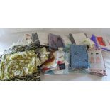 Box of vintage textiles,