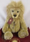 Modern jointed teddy bear / lion by Charlie Bears 'Linus' designed by Isabelle Lee L 49 cm