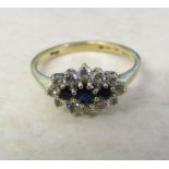 14ct gold cubic zirconia and sapphire ring 2.