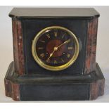 Slate and marble mantle clock, W.L.