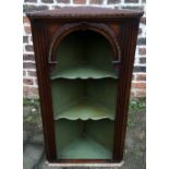 Georgian style open front corner cupboard with shaped shelves H 91cm W 50cm