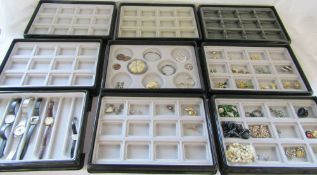Selection of costume jewellery and trays