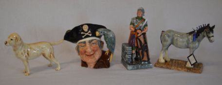 Goebel labrador, Royal Doulton 'Long John Silver' character jug,