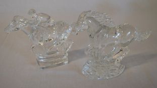 Waterford crystal 'Running Horse' and 'Horse & Jockey'