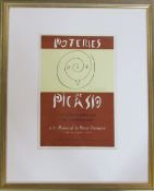 Pablo Picasso lithographic exhibition print 'Potteries' published in 1957 45 cm x 55 cm (size