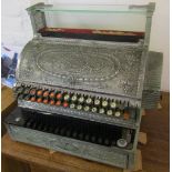 National cash register model no 356-2 serial number 1361247W circa 1914 inc 5 spare key blanks etc