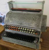 National cash register model no 356-2 serial number 1361247W circa 1914 inc 5 spare key blanks etc