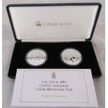 Jubilee Mint 2015 and 2016 United Kingdom silver Britannia pair