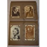 Postcard album of vintage movie / film stars