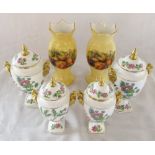 Pair of Aynsley 'Orchard gold' windsor vases H 21.