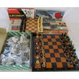 Selection of board games & chess boards and pieces