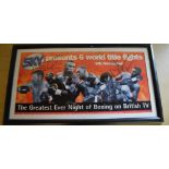 Sky Presents 6 world title fights signed print/poster, with pen signatures from Steve Collins,
