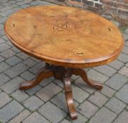 Tilt top oval table