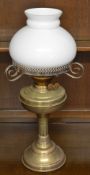 Brass oil lamp with shade