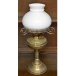 Brass oil lamp with shade