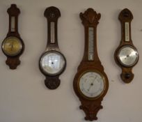 4 wall barometers including W.S.