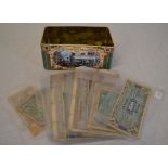 Various old coins and bank notes