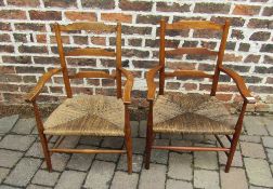 2 rush seated chairs