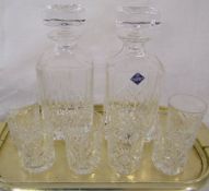 2 cut glass crystal decanters inc Edinburgh Crystal & 6 cut glass tumblers