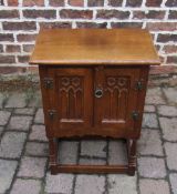 Gothic style oak bedside cabinet