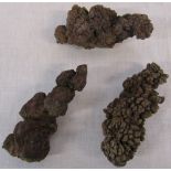 3 pieces of coprolite (Dinosaur/fossil faeces)