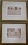 Pair of limited edition lithographic horse racing prints by Vincent Haddelsey (1934-2010) on arches