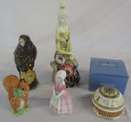 Royal Doulton buzzard, Royal Doulton figurine 'Tootles', Royal Albert 'Squirrel Nutkin',