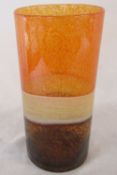 Large orange studio glass vase H 30 cm