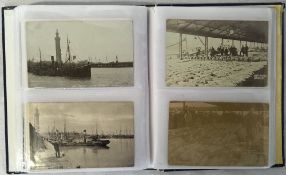 Album of approximately 65 old postcards of Grimsby