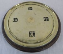 End of a brass Chinese shell case made into a tray/stand D 32 cm