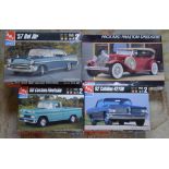 3 boxed and unused ERTL model kits including 57' Bel Air, 60' Custom Fleetside,