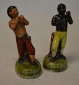 2 Staffordshire style boxing figures including Tom Cribb and Tom Molyneux
