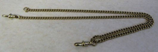 9ct gold fob/watch chain total L 44.5 cm weight 17.