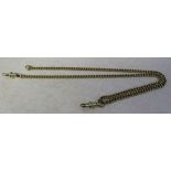 9ct gold fob/watch chain total L 44.5 cm weight 17.