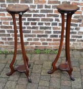 Pair of mahogany plant stands