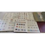 Selection of stamp albums inc Jersey & Guernsey and a folder,