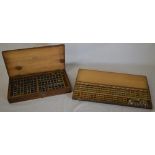 2 vintage watchmakers crystal boxes with contents,