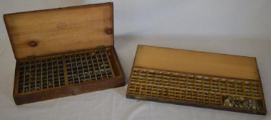 2 vintage watchmakers crystal boxes with contents,
