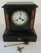 Victorian slate mantle clock H 27.