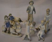 Various ceramic figures in the style of Lladro/Nao