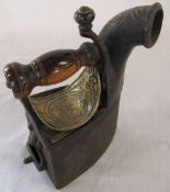 Victorian charcoal iron with plaque 'Awarded to T & C Clark & Co 1861'