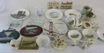 Selection of crested china, Lincolnshire souvenir china,