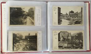 Album of approximately 67 old postcards of Louth & villages including the Louth flood